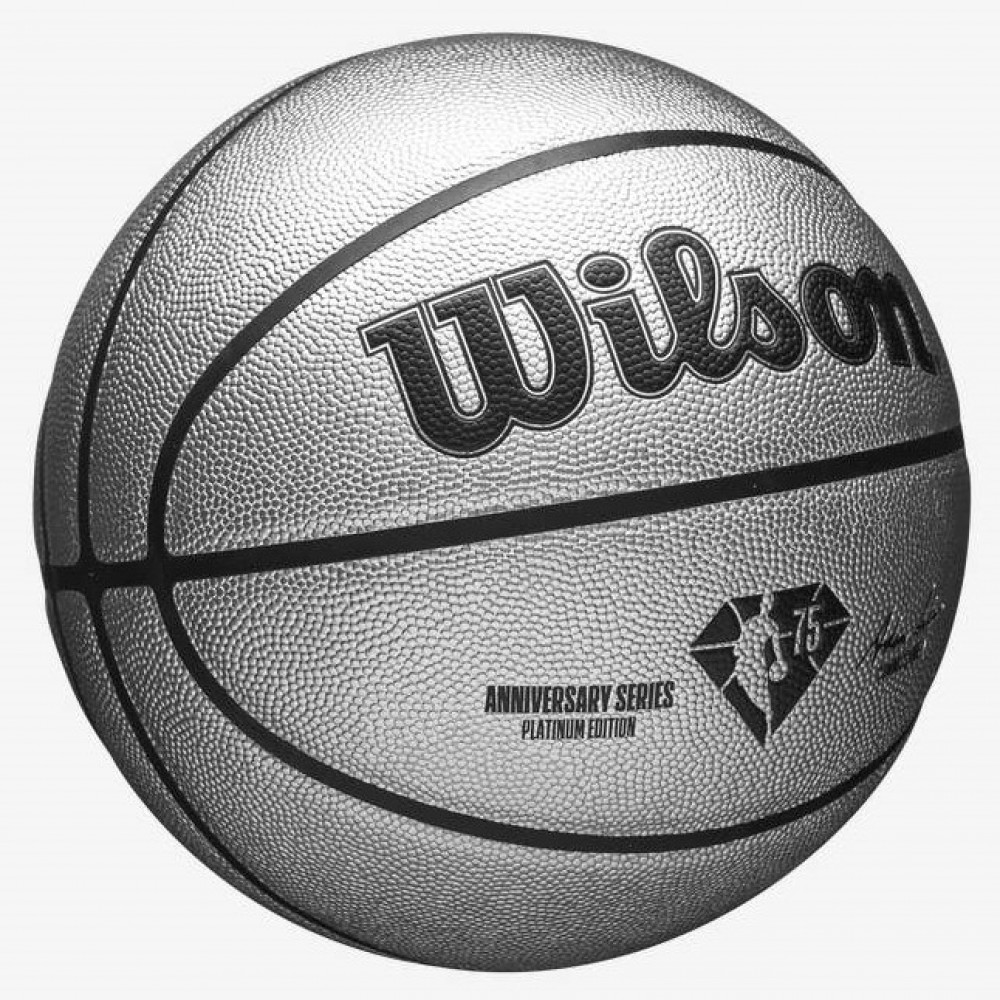 Мяч баскетбольный Wilson NBA 75TH Platinum Edition размер 7 в подарочной коробке (WZ4003701XB7.1)
