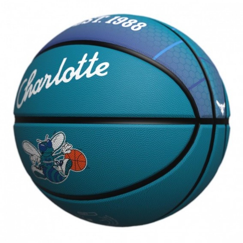 Мяч баскетбольный Wilson NBA Team City Collector Charlotte Hornets размер 7 композитная кожа (WZ4003904XB7)