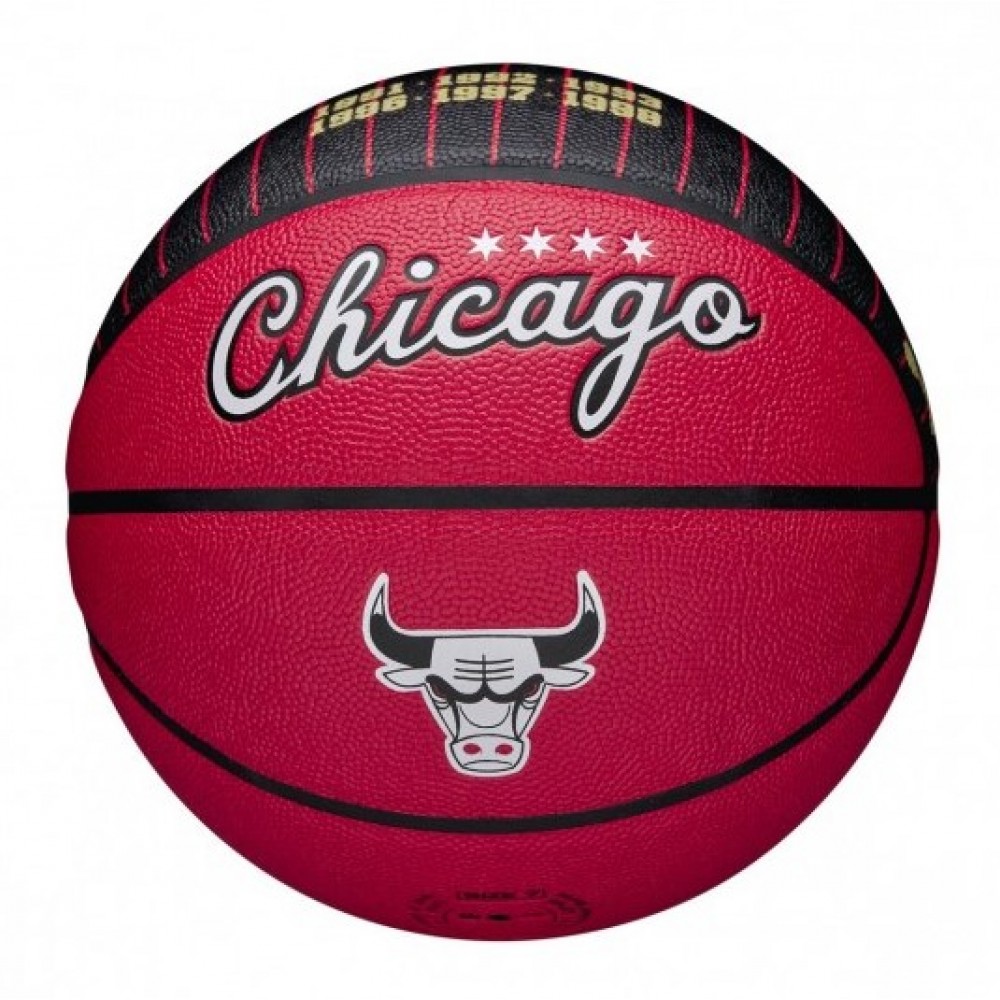 Мяч баскетбольный Wilson NBA Team City Collector Chicago Bulls размер 7 композитная кожа (WZ4003905XB7)