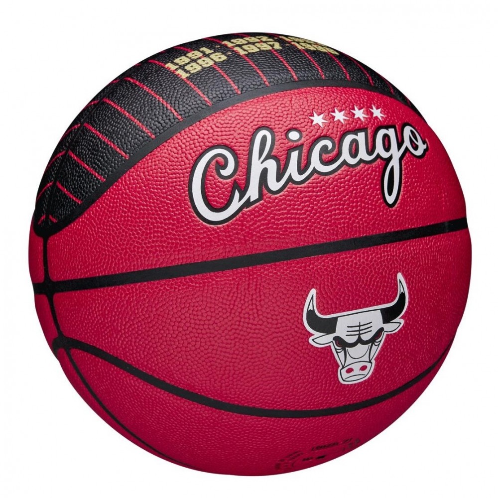 Мяч баскетбольный Wilson NBA Team City Collector Chicago Bulls размер 7 композитная кожа (WZ4003905XB7)