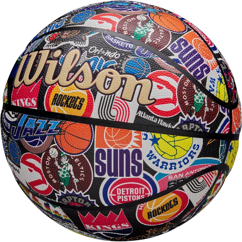 Баскетбольный мяч Wilson NBA All Team Retro Basketball размер 7 композитная кожа оригинал (WZ4028501XB7)