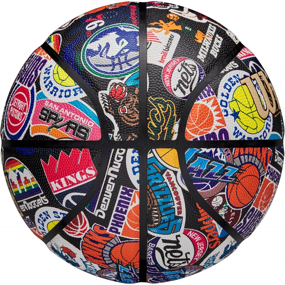 Баскетбольный мяч Wilson NBA All Team Retro Basketball размер 7 композитная кожа оригинал (WZ4028501XB7)