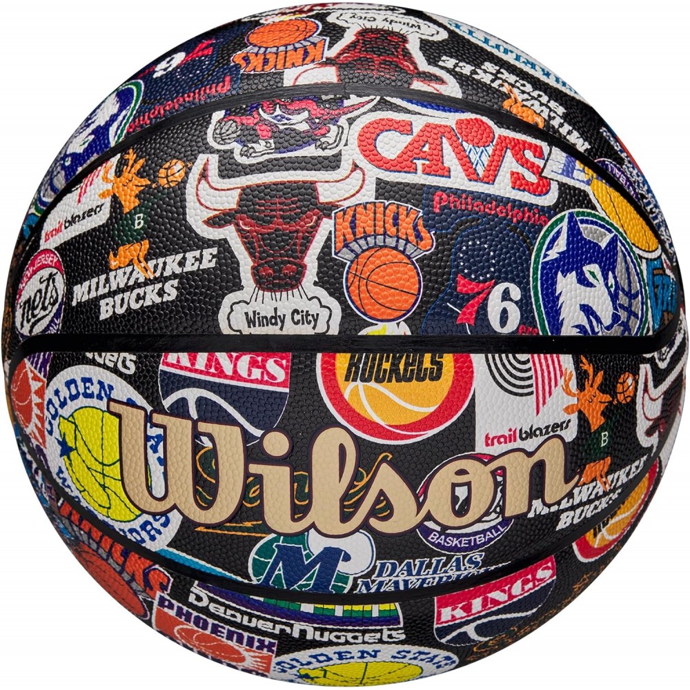Баскетбольный мяч Wilson NBA All Team Retro Basketball размер 7 композитная кожа оригинал (WZ4028501XB7)