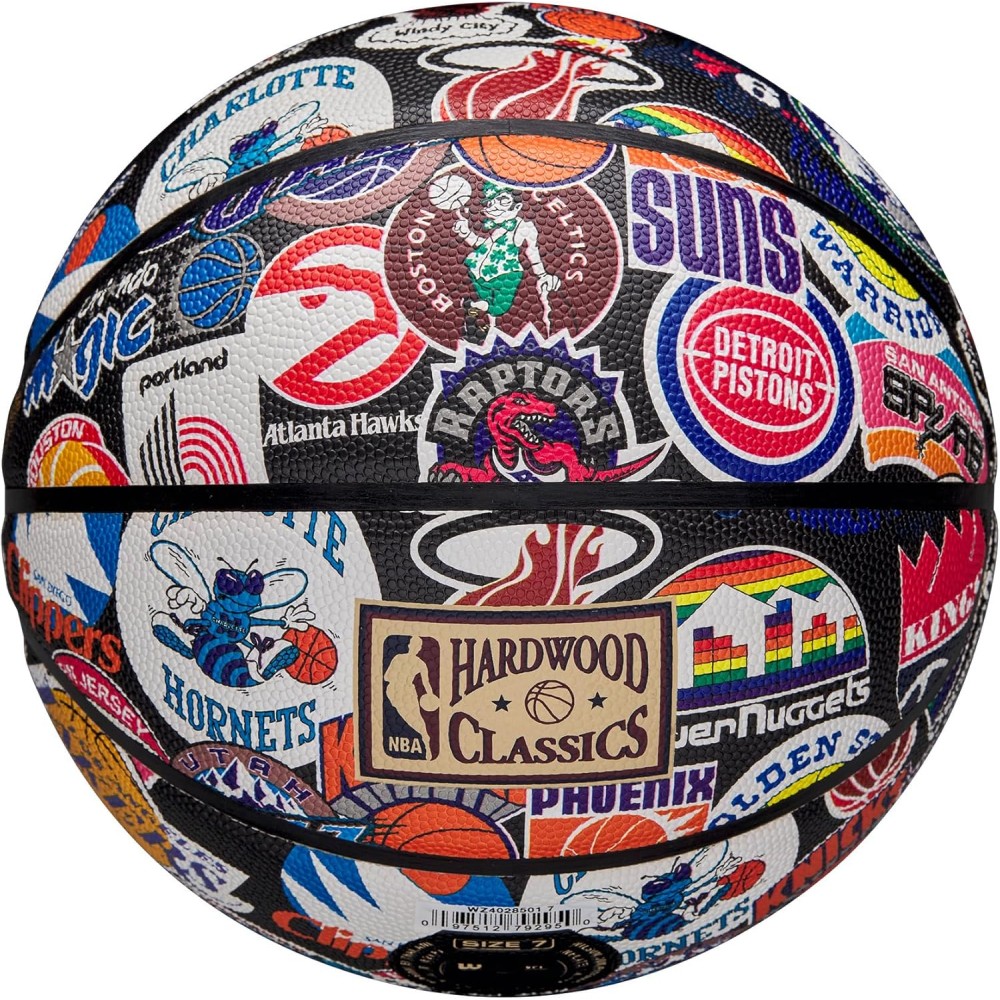 Баскетбольный мяч Wilson NBA All Team Retro Basketball размер 7 композитная кожа оригинал (WZ4028501XB7)