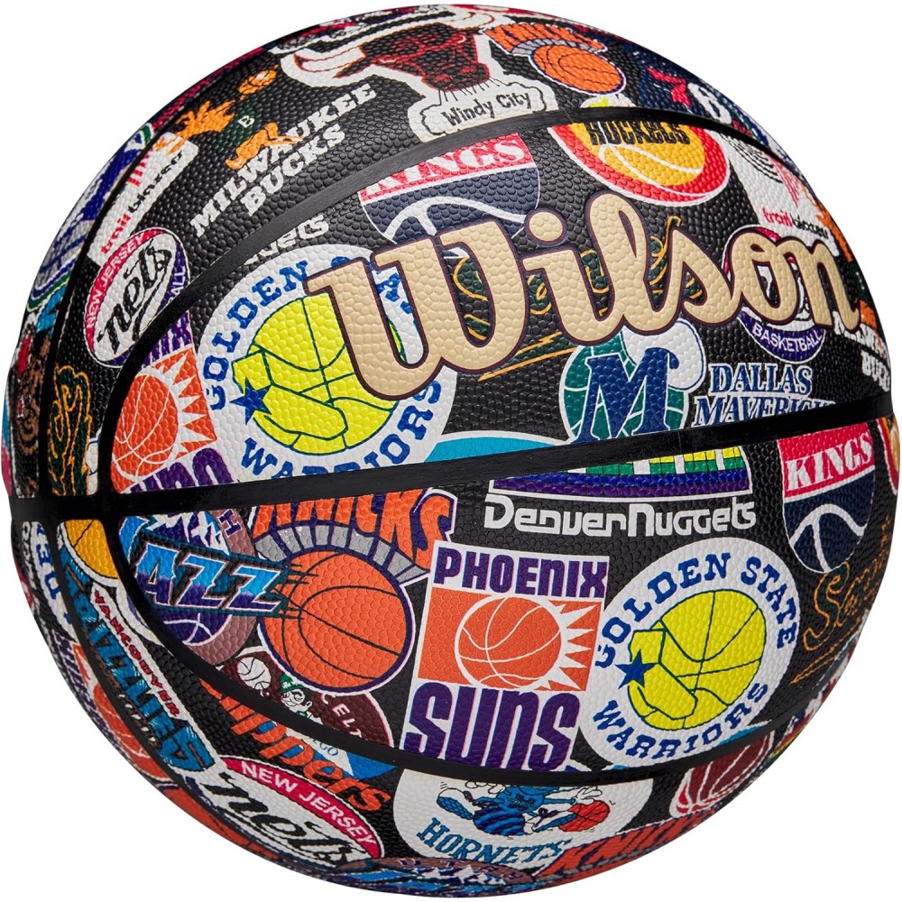 Баскетбольный мяч Wilson NBA All Team Retro Basketball размер 7 композитная кожа оригинал (WZ4028501XB7)