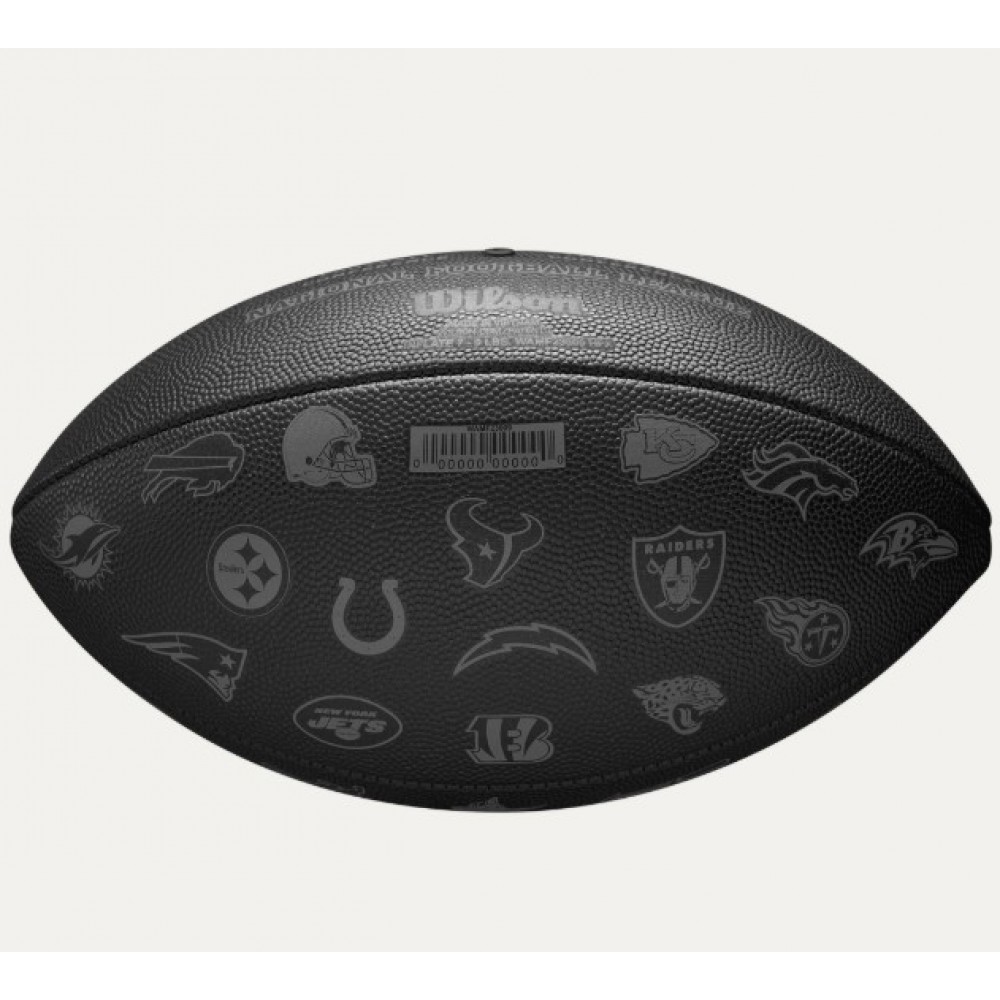 Мяч для американского футбола Wilson NFL Official 32 Team Logo Black оригинал (WF4015701XBOF)