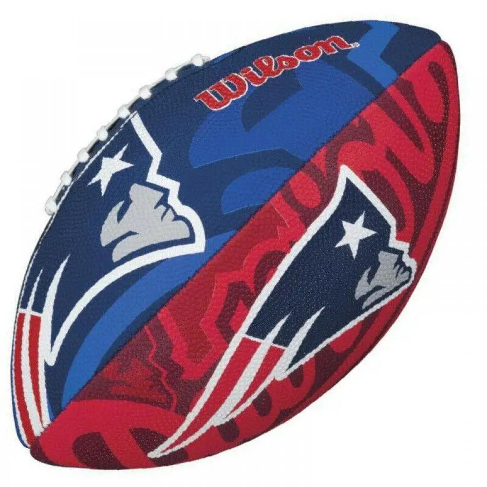 Мяч для американского футбола Wilson New England Patriots NFL Junior Team Logo композитная кожа (WTF1534XBNE)