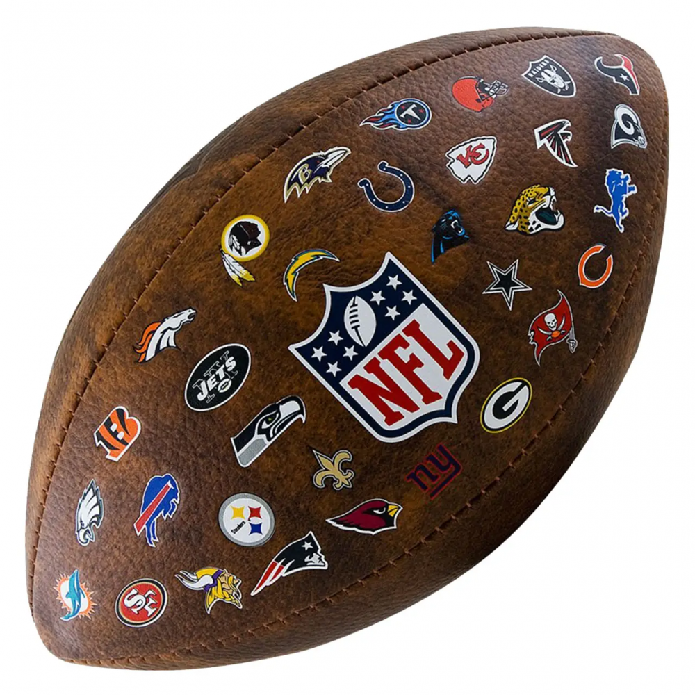 Мяч для американского футбола Wilson NFL Official 32 Team Logo SS20 композитная кожа (WTF1758XBNF32)