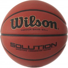 Мяч баскетбольный профессиональный Wilson Solution размер 7 композитная кожа для зала (WTB0616XBDBB)