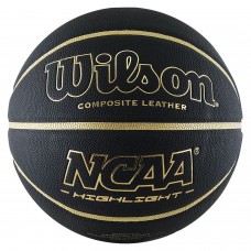 Мяч баскетбольный Wilson NCAA Hightlight размер 7 композитная кожа черный (WTB067519XB07)