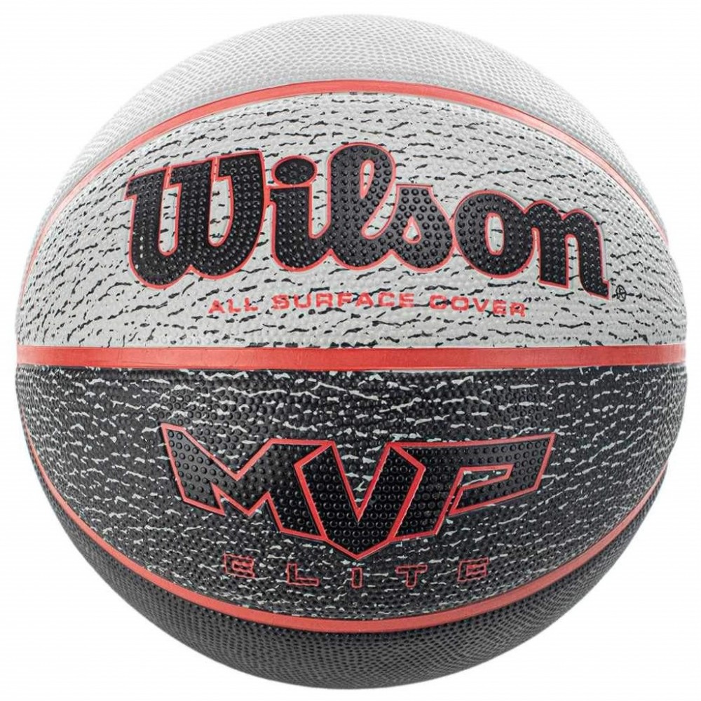 Мяч баскетбольный Wilson MVP Elite размер 7 резиновый для улицы-зала черно-серый (WTB1460XB07)