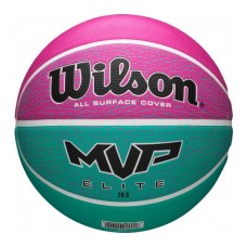 Мяч баскетбольный Wilson MVP Elite размер 6 резиновый для улицы-зала розовый-св.голубой (WTB1463XB06) 