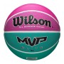 Мяч баскетбольный Wilson MVP Elite размер 6 резиновый для улицы-зала розовый-св.голубой (WTB1463XB06) 