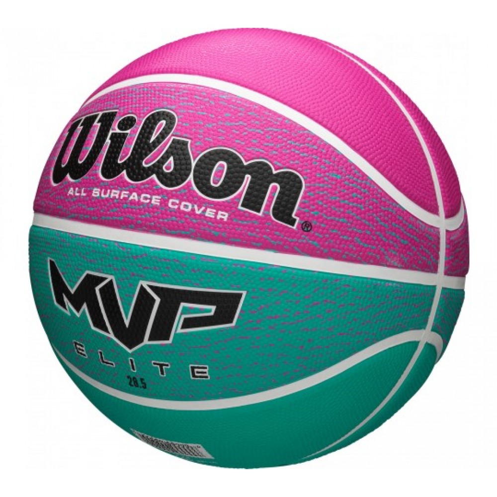 Мяч баскетбольный Wilson MVP Elite размер 6 резиновый для улицы-зала розовый-св.голубой (WTB1463XB06) 