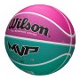 Мяч баскетбольный Wilson MVP Elite размер 6 резиновый для улицы-зала розовый-св.голубой (WTB1463XB06) 