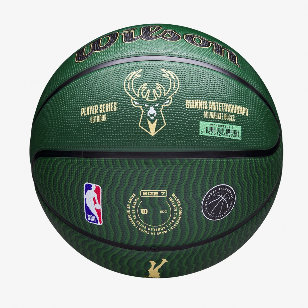 Мяч баскетбольный Wilson NBA Player Icon Giannis Antetokounmpo Outdoor размер 7 резиновый (WZ4006201XB)