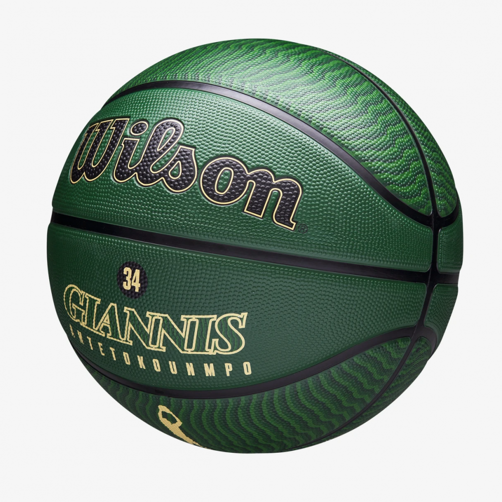 Мяч баскетбольный Wilson NBA Player Icon Giannis Antetokounmpo Outdoor размер 7 резиновый (WZ4006201XB)