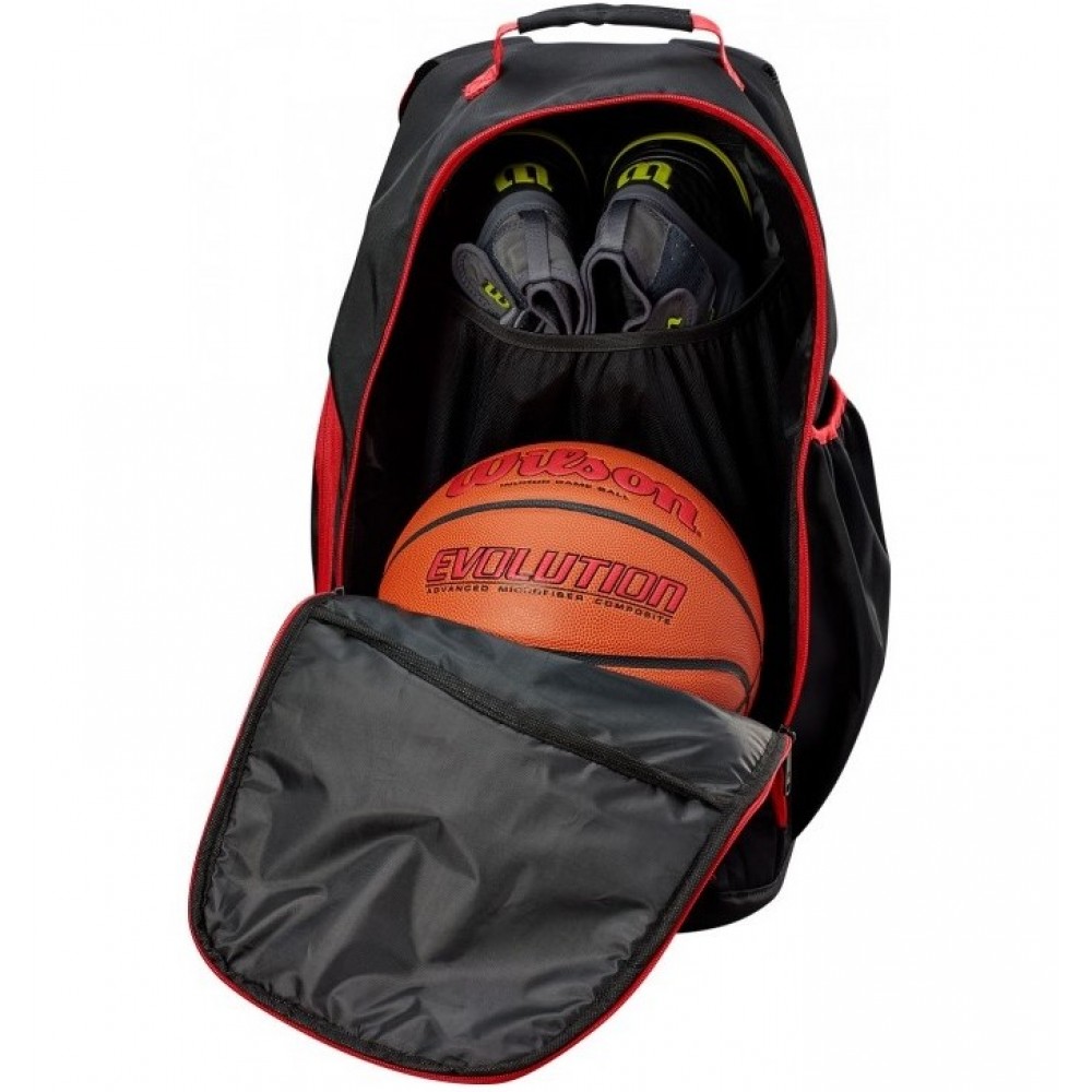 Рюкзак баскетбольный Wilson Evolution 40 л с чехлом-сеткой для баскетбольного мяча (WTB18419RD-1)