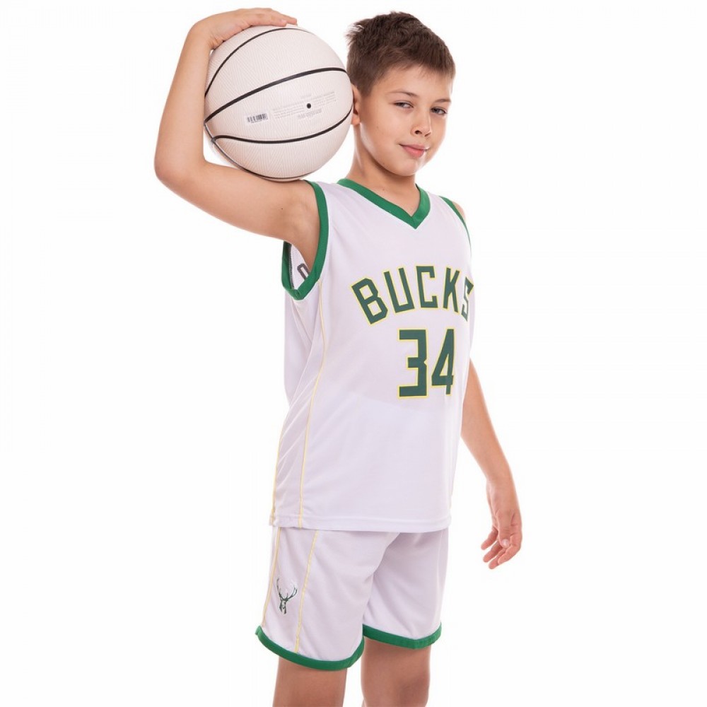 Форма баскетбольная детская Basketball Unifrom Milwaukee Bucks 34 (3582)