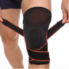 Наколенник-бандаж Knee Brace с силиконовым кольцом, ремнем и спиральными ребрами жесткости (718CA)