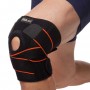 Наколенник-бандаж Knee Brace с силиконовым кольцом, ремнями, эластичными ребрами жестости (9014)