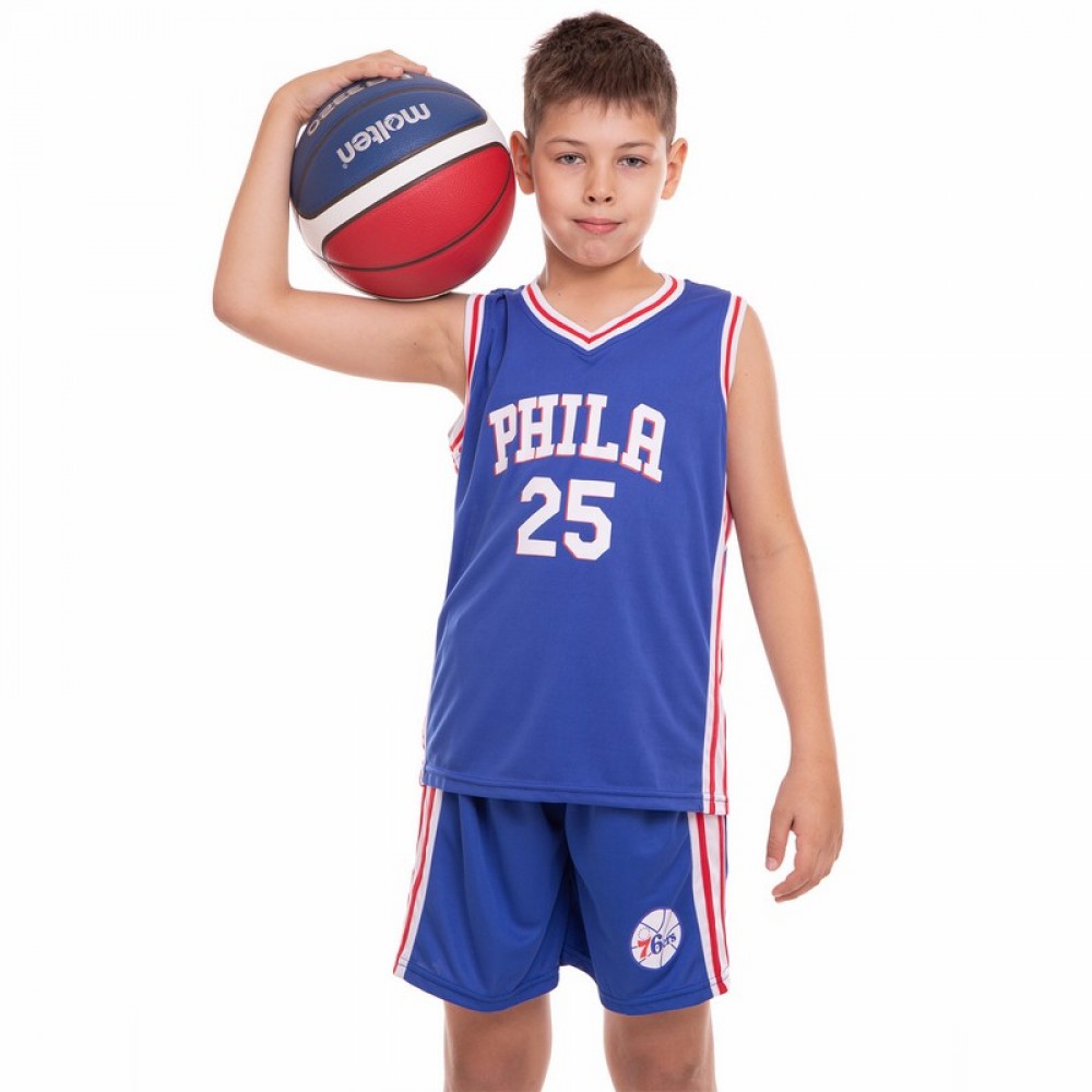 Форма баскетбольная детская Basketball Unifrom Philadelphia 76ers 25 (BA-0927)