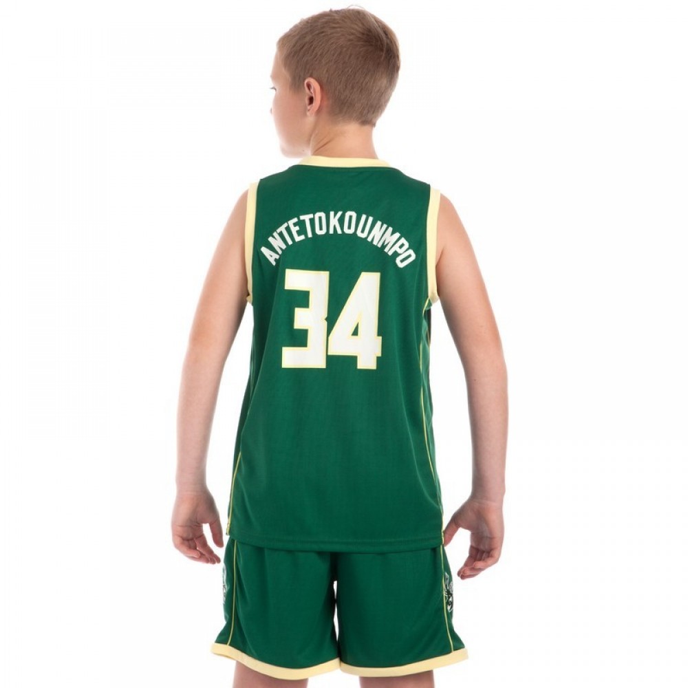 Форма баскетбольная детская Basketball Unifrom NBA Milwaukee Bucks (BA-0971)