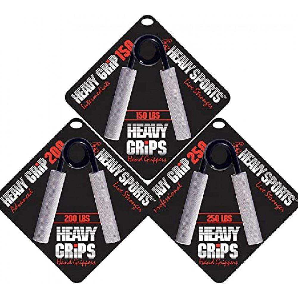 Эспандеры кистевые Bone Crusher Heavy Grip 150-200-250 Lb металлические (FI-4125)