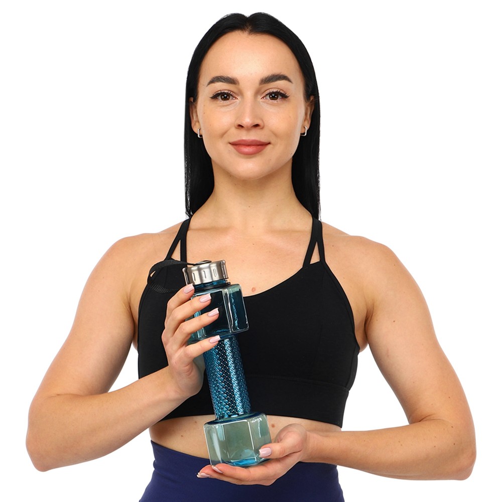 Бутылка спортивная для воды Water Bottle в виде гантели 760 мл синий (FI-7153)