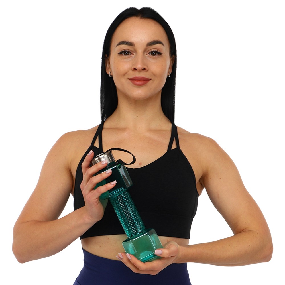 Бутылка для воды Water Bottle в виде гантели 760 мл зеленый (FI-7153)
