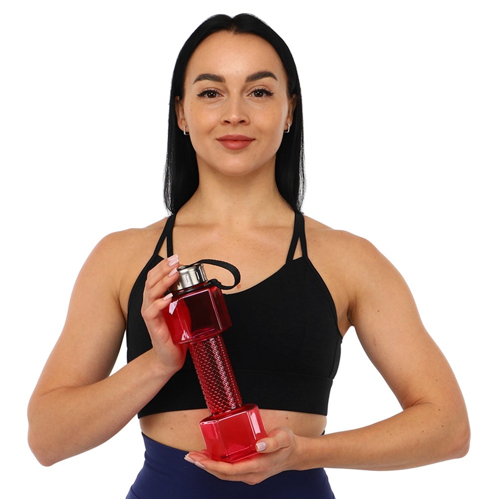 Бутылка для воды Water Bottle в виде гантели 760 мл розовый (FI-7153)