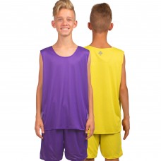 Форма баскетбольная детская BasketBall Uniform двусторонняя фиолетовый-желтый (LD-8300T)