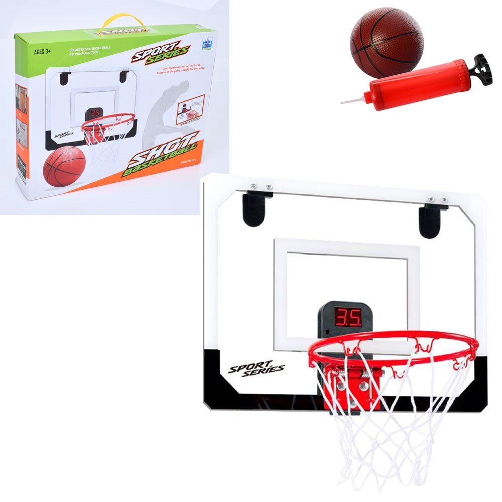 Мини-щит баскетбольный Basketball MiniHoop 40х30 см с кольцом 22 см и сеткой (MR1135)