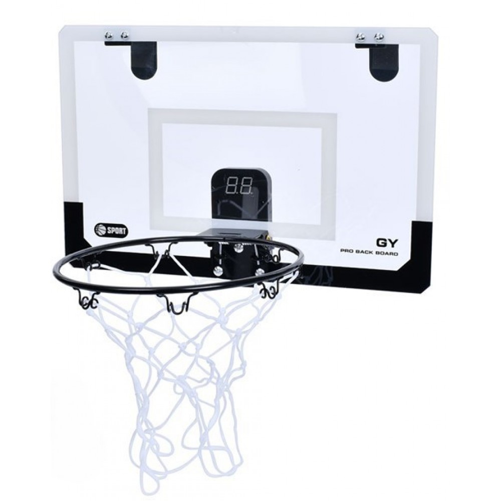Мини-щит баскетбольный на дверь Basketball MiniHoop 46х30 см с кольцом 24 см и сеткой (MR1149)