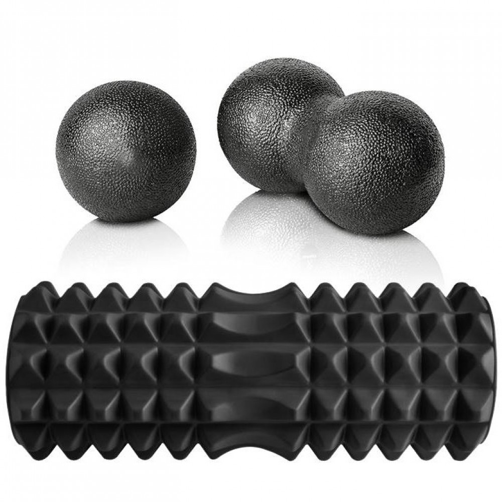 Набор массажный Massage Set мячи Ball 8 см, Duoball 8х17 см, ролл Spaine Roller 33х13 см (MS-0857-4-B-6664-1551)