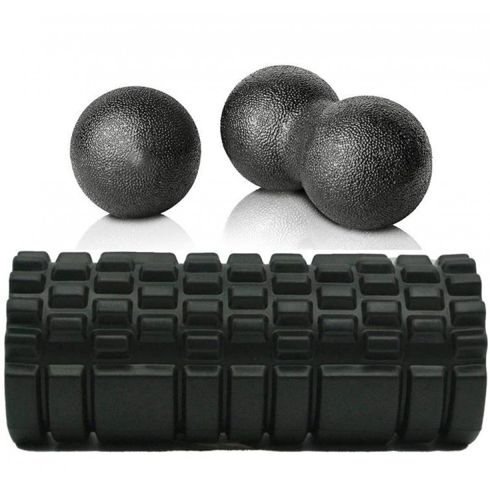 Набор массажный Massage Set мячи Ball 8 см, Duoball 8х17 см, ролл Combi Roller 33х13 см (MS-0857-B-6664-1551)