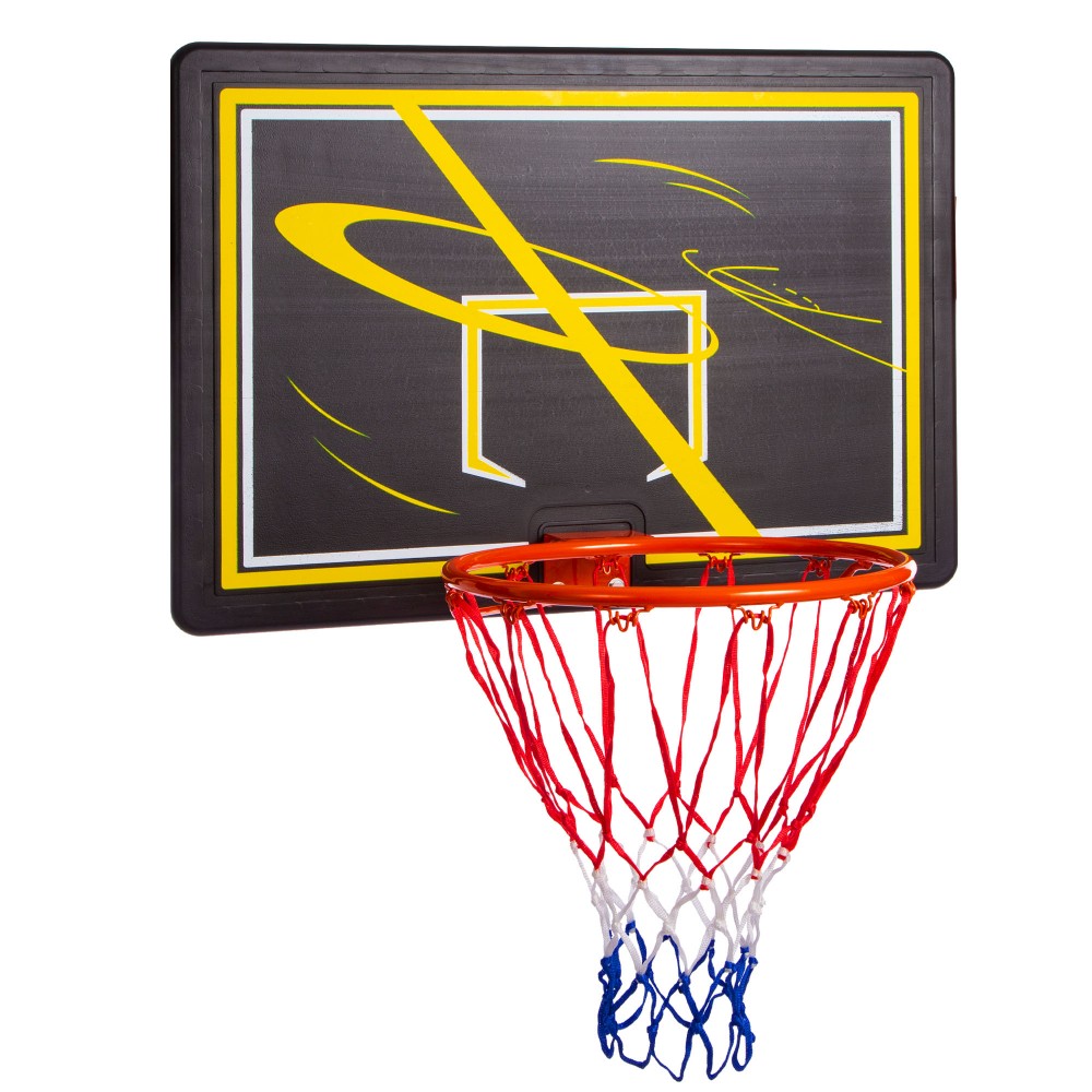 Щит баскетбольный игровой Basketball Hoop 80х58 см с кольцом 38 см и сеткой (S009F)
