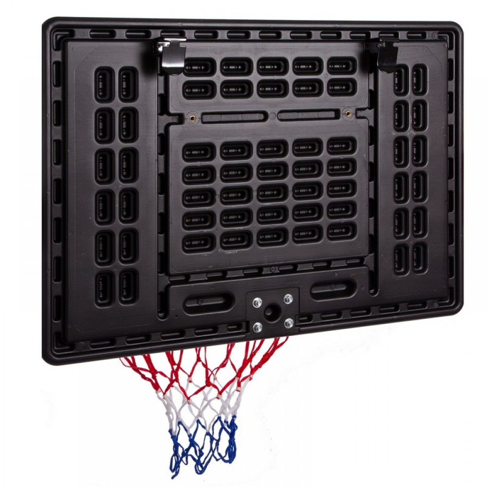 Щит баскетбольный игровой Basketball Hoop 80х58 см с кольцом 38 см и сеткой (S009F)