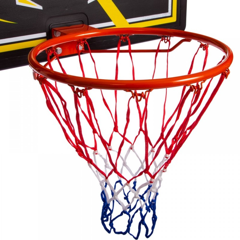 Щит баскетбольный игровой Basketball Hoop 80х58 см с кольцом 38 см и сеткой (S009F)