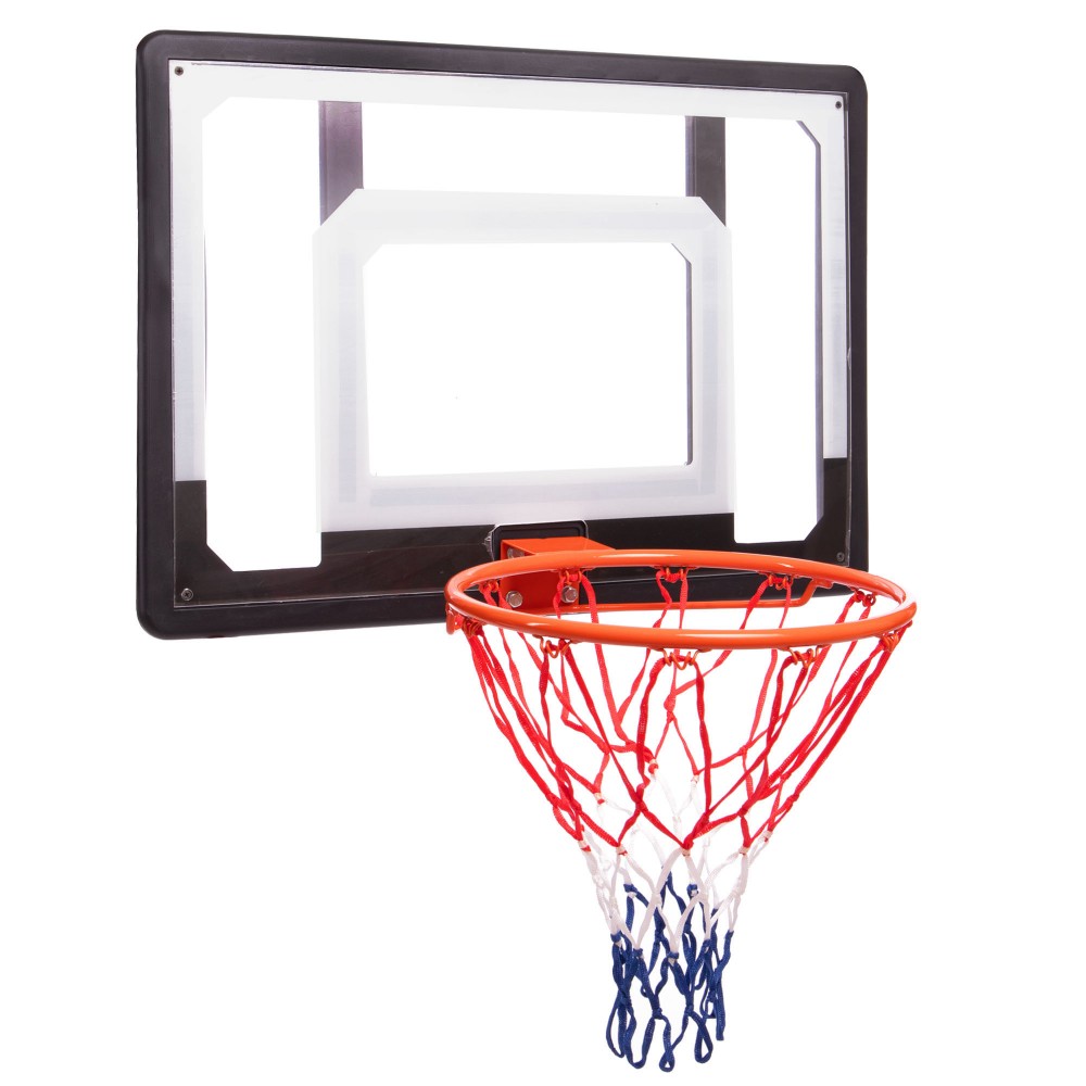 Щит баскетбольный Basketball Hoop 80х58 см с кольцом 38 см и сеткой (S010)