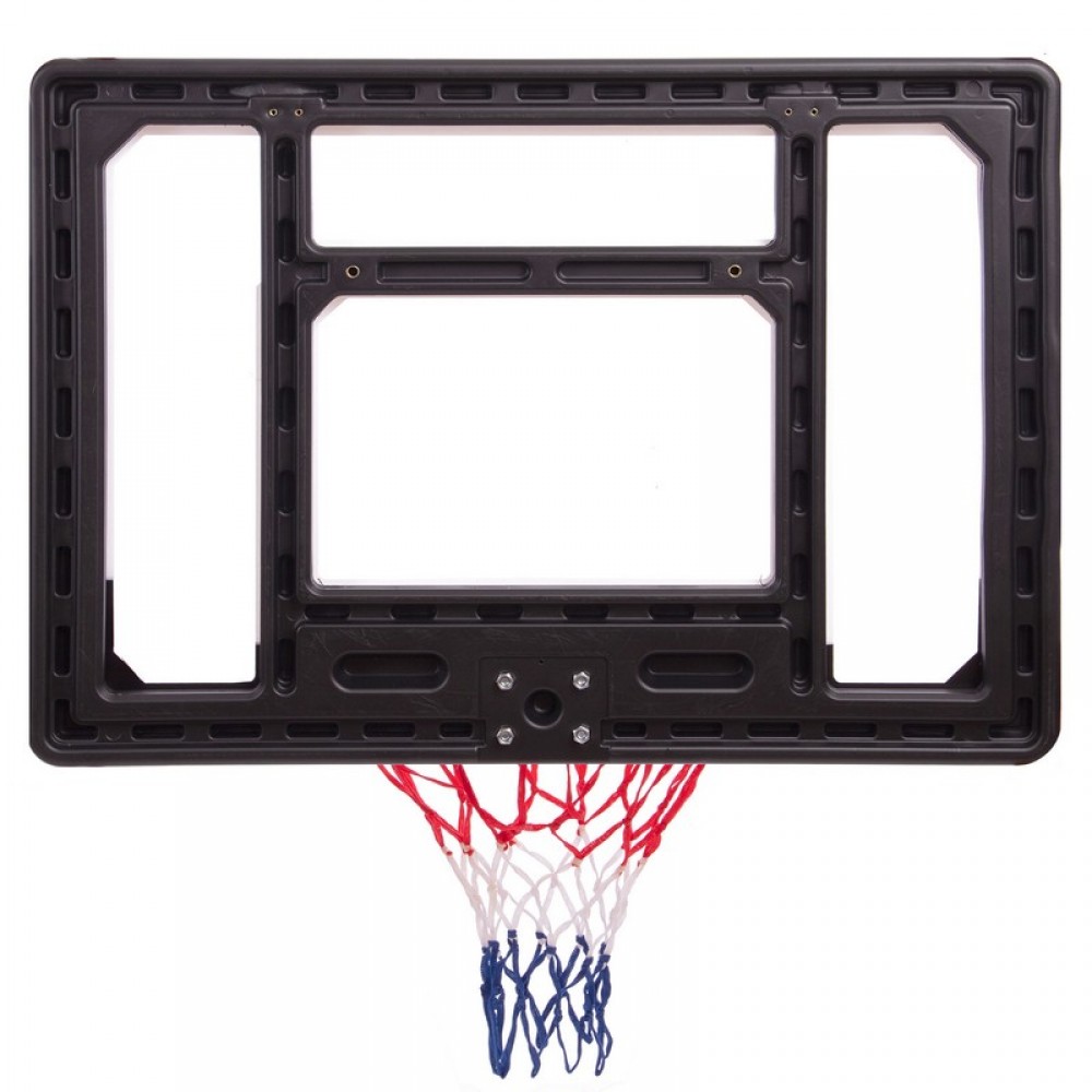 Щит баскетбольный Basketball Hoop 80х58 см с кольцом 38 см и сеткой (S010)