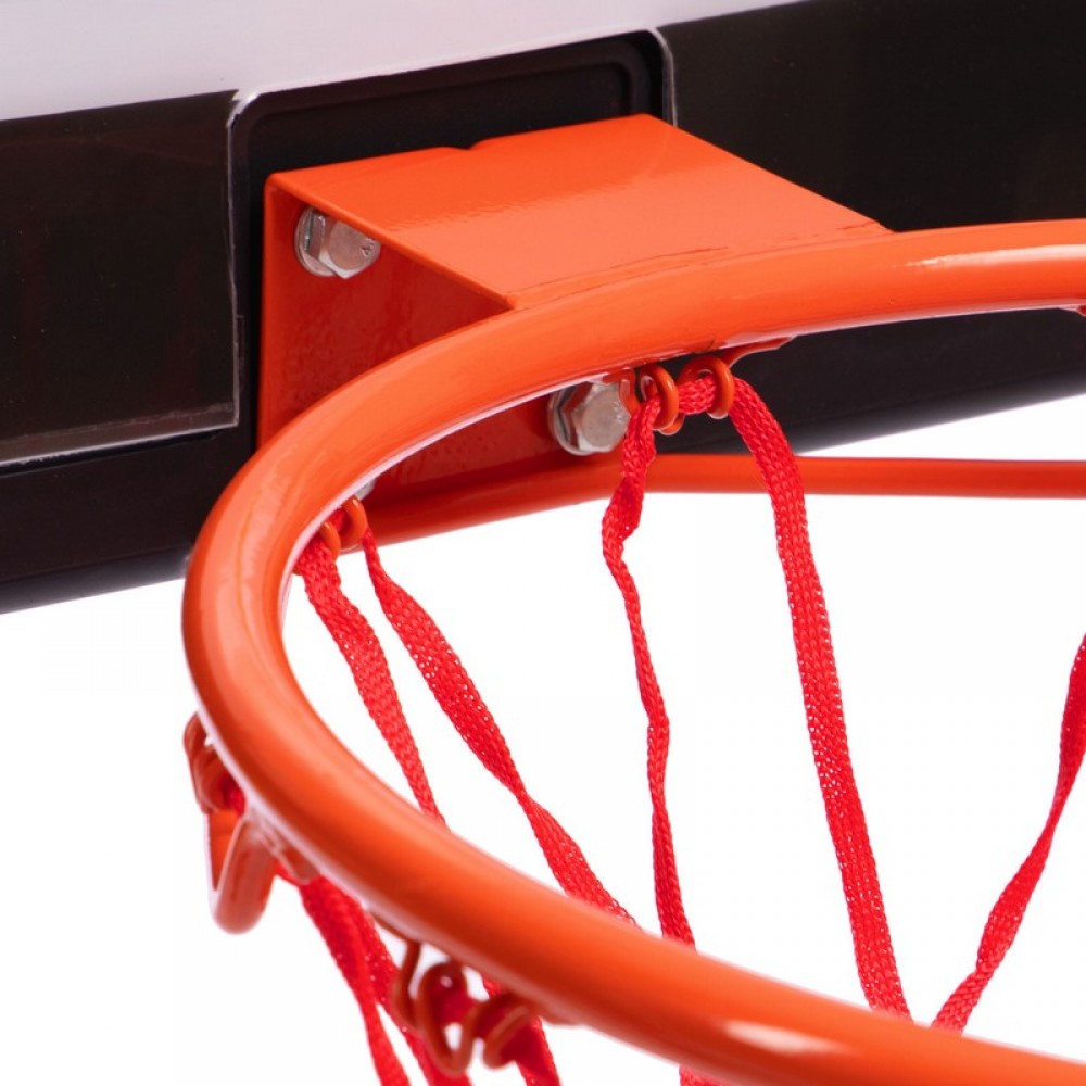 Щит баскетбольный Basketball Hoop 80х58 см с кольцом 38 см и сеткой (S010)