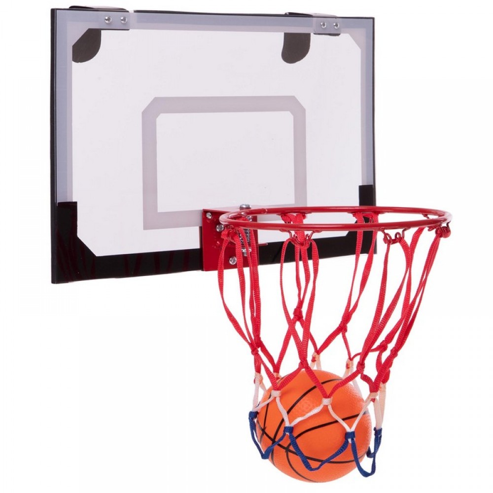 Мини-щит баскетбольный Basketball MiniHoop 45х30 см с кольцом 22 см и сеткой (S011)