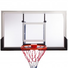 Щит баскетбольный игровой Basketball Hoop 136х80 см с кольцом 45 см и сеткой (S027B)