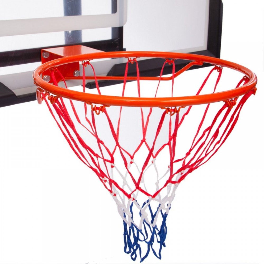 Щит баскетбольный игровой Basketball Hoop 136х80 см с кольцом 45 см и сеткой (S027B)