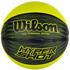 М'яч баскетбольний гумовий для вулиці та зали Wilson Hyper shot blackl/lime розмір 6