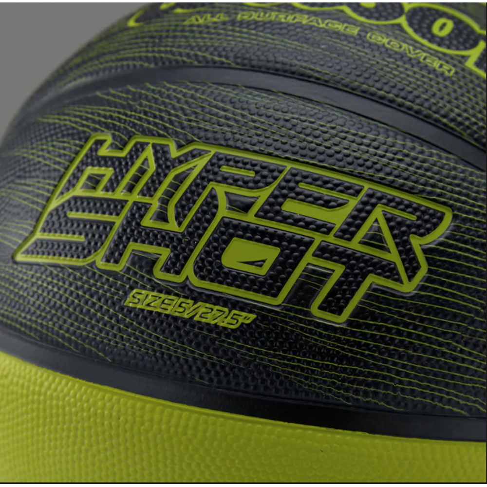 Мяч баскетбольный резиновый для улицы и зала Wilson Hyper shot blackl/lime размер 6