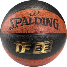 Офіційний баскетбольний м'яч для стрітболу 3х3 Spalding TF-33, композитна шкіра, розмір 6, чорний-коричневий