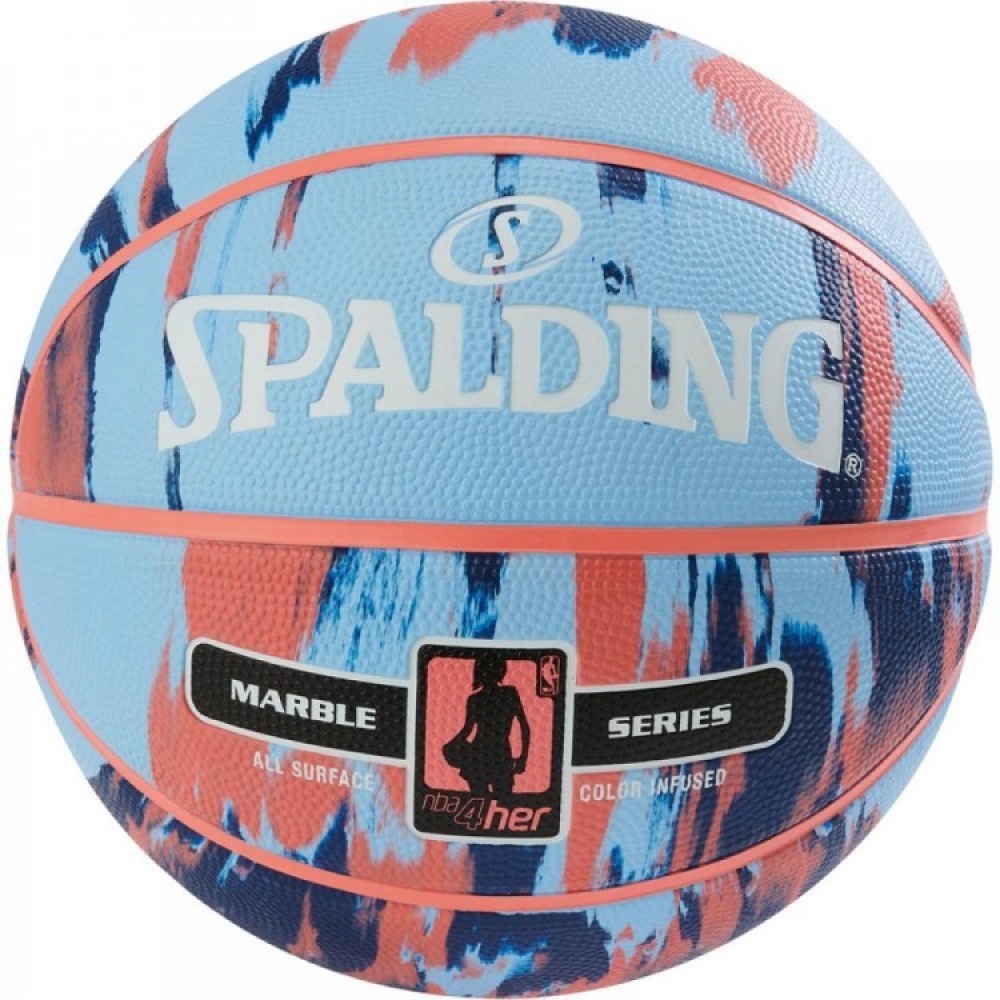 Мяч баскетбольный Spalding NBA Marble 4Her Outdoor Sky Blue/Royal/Red Size 6