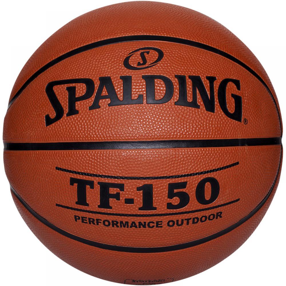 Мяч баскетбольный Spalding TF-150 Outdoor FIBA Logo размер 5, 6, 7 резиновый коричневый